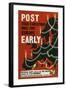 Post Your Christmas Mail for Europe Early-Cecil Walter Bacon-Framed Art Print