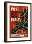 Post Your Christmas Mail for Europe Early-Cecil Walter Bacon-Framed Art Print