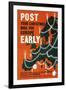 Post Your Christmas Mail for Europe Early-Cecil Walter Bacon-Framed Art Print