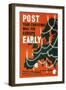 Post Your Christmas Mail for Europe Early-Cecil Walter Bacon-Framed Art Print