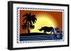 Postage Stamp. Savannah-GUARDING-OWO-Framed Art Print