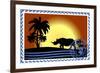 Postage Stamp. Savannah-GUARDING-OWO-Framed Art Print