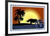 Postage Stamp. Savannah-GUARDING-OWO-Framed Art Print