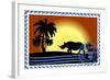 Postage Stamp. Savannah-GUARDING-OWO-Framed Art Print