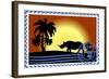 Postage Stamp. Savannah-GUARDING-OWO-Framed Art Print