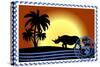 Postage Stamp. Savannah-GUARDING-OWO-Stretched Canvas