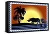 Postage Stamp. Savannah-GUARDING-OWO-Framed Stretched Canvas