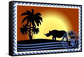 Postage Stamp. Savannah-GUARDING-OWO-Framed Stretched Canvas