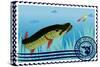 Postage Stamp. The Hunt For Pike-GUARDING-OWO-Stretched Canvas