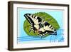 Postage Stamp With A Butterfly-GUARDING-OWO-Framed Art Print