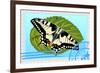 Postage Stamp With A Butterfly-GUARDING-OWO-Framed Art Print