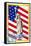 Postage Stamps With The Flag And The Statue Of Liberty-GUARDING-OWO-Framed Stretched Canvas