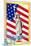 Postage Stamps With The Flag And The Statue Of Liberty-GUARDING-OWO-Mounted Art Print