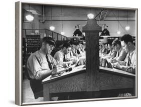 Postal Employees Checking Incorrectly Addressed Mail-Myron Davis-Framed Photographic Print