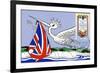 Postcard and Stamp from Lesotho Celebrating the Arrival of Prince William of Wales in 1982-null-Framed Giclee Print