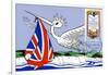 Postcard and Stamp from Lesotho Celebrating the Arrival of Prince William of Wales in 1982-null-Framed Giclee Print