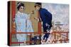 Postcard by Leopoldo Metlicovitz Created on Occasion of Premiere of Opera Madame Butterfly-Giacomo Puccini-Stretched Canvas
