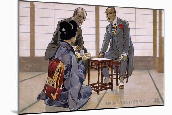 Postcard by Leopoldo Metlicovitz Created on Occasion of Premiere of Opera Madame Butterfly-Giacomo Puccini-Mounted Giclee Print