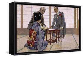 Postcard by Leopoldo Metlicovitz Created on Occasion of Premiere of Opera Madame Butterfly-Giacomo Puccini-Framed Stretched Canvas