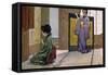 Postcard by Leopoldo Metlicovitz Created on Occasion of Premiere of Opera Madame Butterfly-Giacomo Puccini-Framed Stretched Canvas