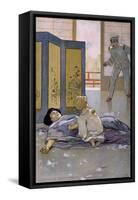 Postcard by Leopoldo Metlicovitz Created on Occasion of the Premiere of the Opera Madame Butterfly-Giacomo Puccini-Framed Stretched Canvas