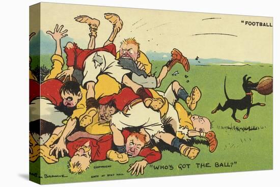 Postcard Cartoon of Rugby Match-Rykoff Collection-Stretched Canvas