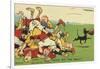 Postcard Cartoon of Rugby Match-Rykoff Collection-Framed Giclee Print