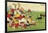 Postcard Cartoon of Rugby Match-Rykoff Collection-Framed Giclee Print