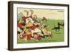 Postcard Cartoon of Rugby Match-Rykoff Collection-Framed Giclee Print