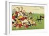 Postcard Cartoon of Rugby Match-Rykoff Collection-Framed Giclee Print