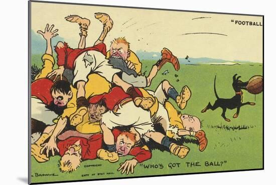 Postcard Cartoon of Rugby Match-Rykoff Collection-Mounted Giclee Print