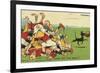 Postcard Cartoon of Rugby Match-Rykoff Collection-Framed Premium Giclee Print