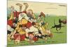 Postcard Cartoon of Rugby Match-Rykoff Collection-Mounted Premium Giclee Print