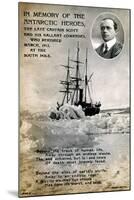 Postcard Commemorating Captain Scott's Ill-Fated Expedition to the South Pole, C1912-null-Mounted Giclee Print