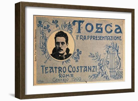 Postcard Created on Occasion of Premiere of Opera Tosca-Giacomo Puccini-Framed Giclee Print