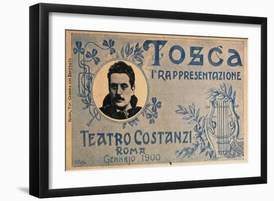 Postcard Created on Occasion of Premiere of Opera Tosca-Giacomo Puccini-Framed Giclee Print