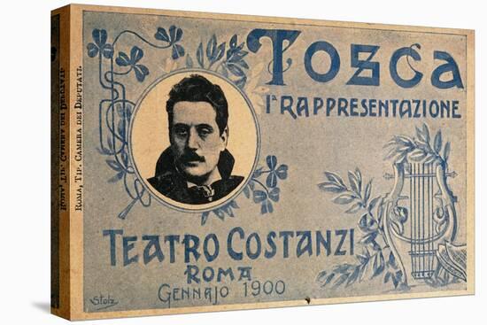 Postcard Created on Occasion of Premiere of Opera Tosca-Giacomo Puccini-Stretched Canvas