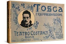 Postcard Created on Occasion of Premiere of Opera Tosca-Giacomo Puccini-Stretched Canvas