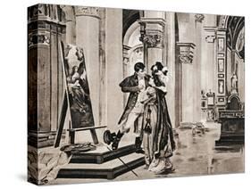 Postcard Created on Occasion of Premiere of Opera Tosca-Giacomo Puccini-Stretched Canvas