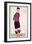 Postcard Depicting a Caricature of the Spanish Footballer Vicente Piera of Barcelona-Spanish School-Framed Giclee Print