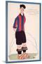 Postcard Depicting a Caricature of the Spanish Footballer Vicente Piera of Barcelona-Spanish School-Mounted Giclee Print