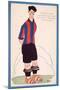 Postcard Depicting a Caricature of the Spanish Footballer Vicente Piera of Barcelona-Spanish School-Mounted Giclee Print