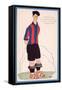 Postcard Depicting a Caricature of the Spanish Footballer Vicente Piera of Barcelona-Spanish School-Framed Stretched Canvas