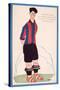 Postcard Depicting a Caricature of the Spanish Footballer Vicente Piera of Barcelona-Spanish School-Stretched Canvas