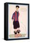 Postcard Depicting a Caricature of the Spanish Footballer Vicente Piera of Barcelona-Spanish School-Framed Stretched Canvas