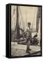 Postcard Depicting a Fisherman in Ostend-null-Framed Stretched Canvas