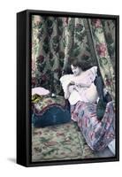 Postcard Depicting a Girl in a Brothel, Before 1914-null-Framed Stretched Canvas