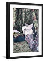 Postcard Depicting a Girl in a Brothel, Before 1914-null-Framed Premium Giclee Print