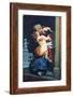 Postcard Depicting an Eighteenth Century Couple Kissing-null-Framed Giclee Print