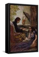 Postcard Depicting George Sand Listening to Frederic Chopin Play the Piano, 1917-Adolf Karpellus-Framed Stretched Canvas